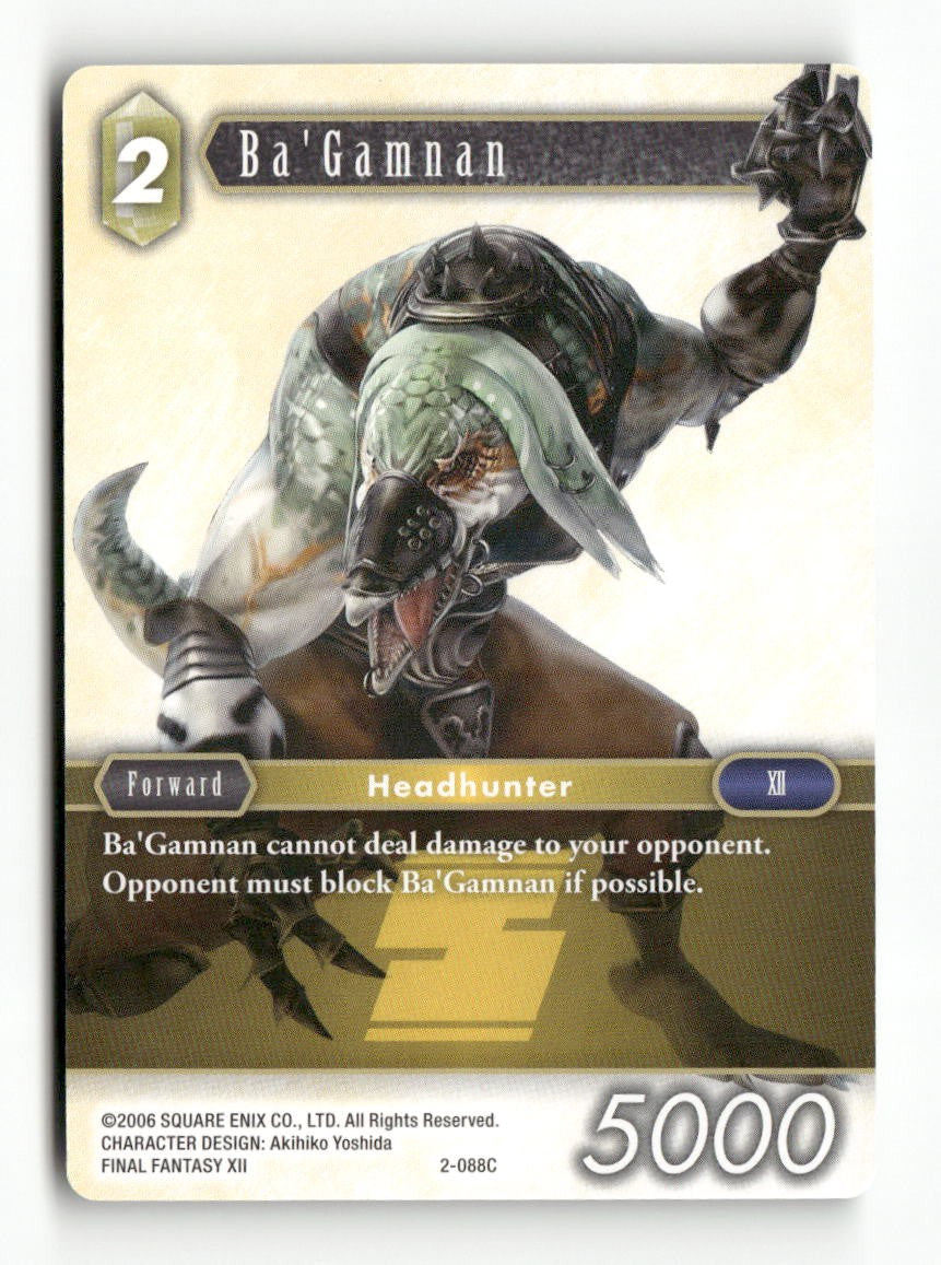Ba'Gamnan 2-088C Common Opus II Final Fantasy Near Mint