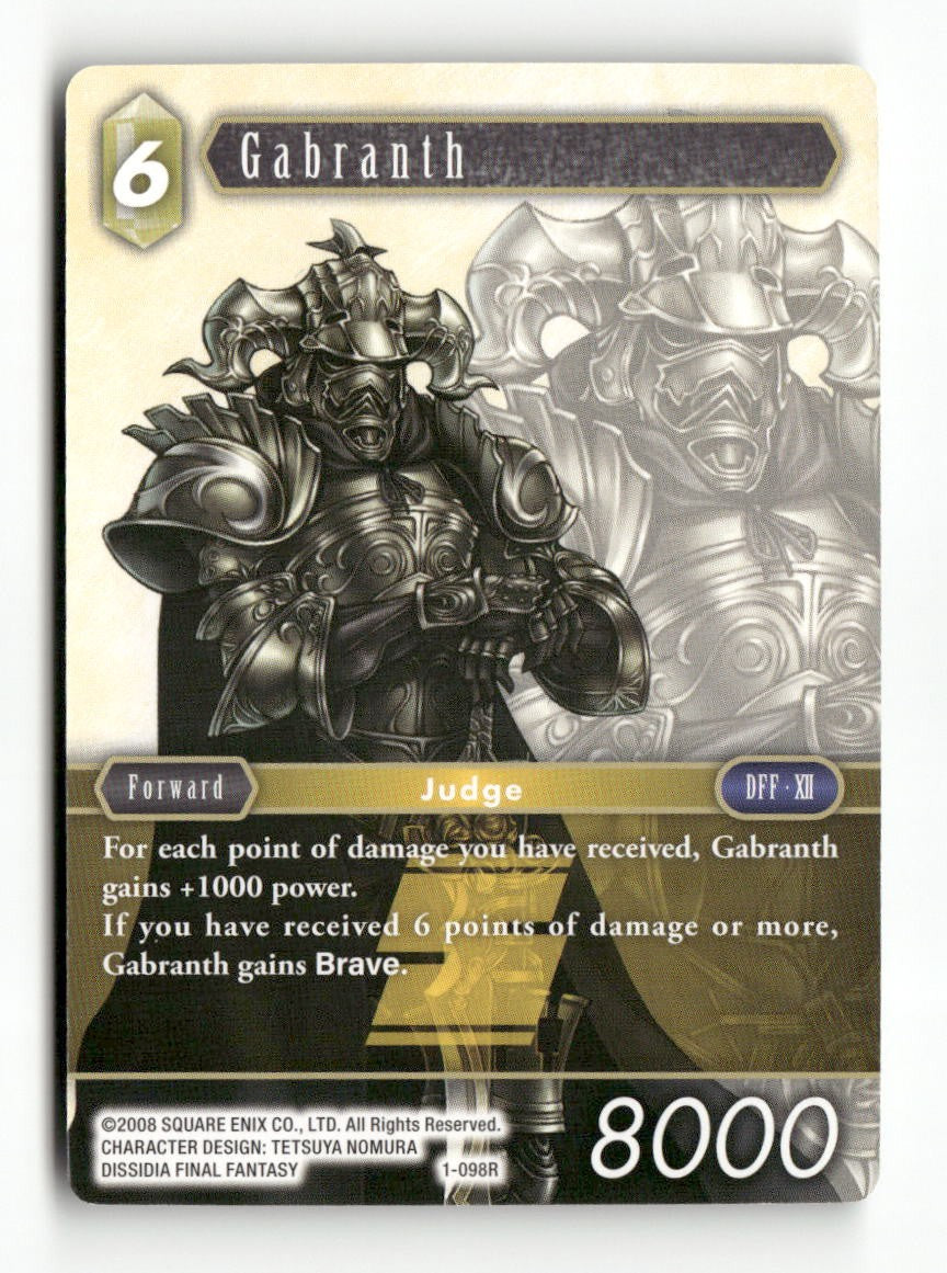 Gabranth 1-098R Rare Opus I Final Fantasy Near Mint