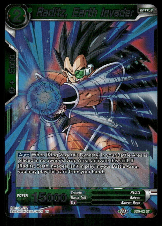 Dragon Ball Super Raditz Earth Invader #SD9-02 ST Near Mint Foil