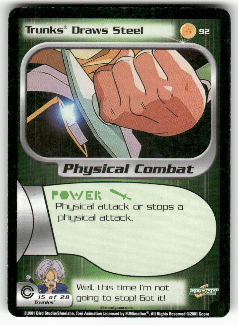 Dragon Ball Z Score Trunks Draws Steel #92 Very Good