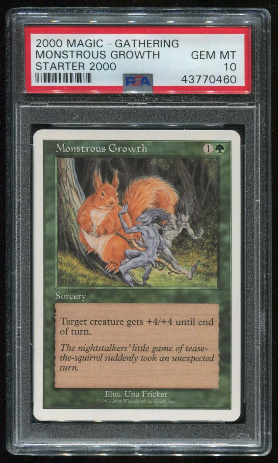 MTG Magic 2000 Starter Monstrous Growth PSA 10 Gem Mint