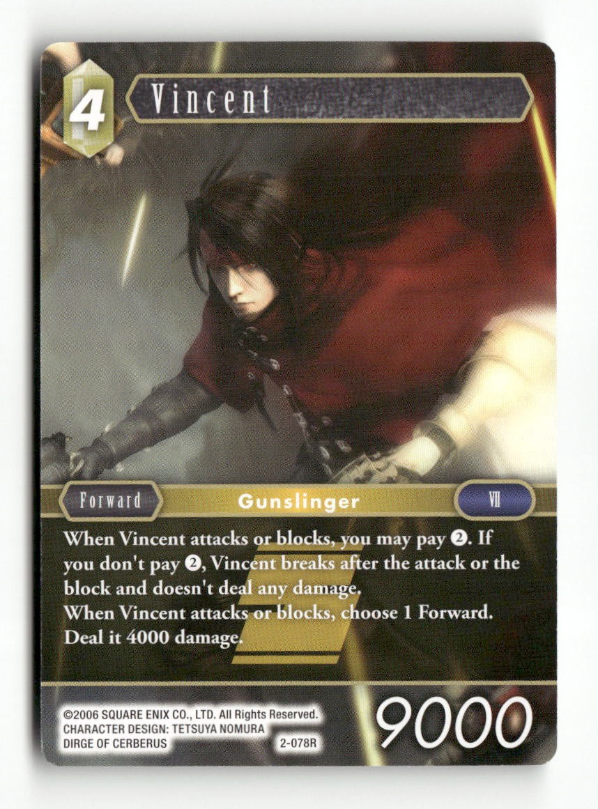 Vincent (Rare) 2-078R Rare Opus II Final Fantasy Near Mint