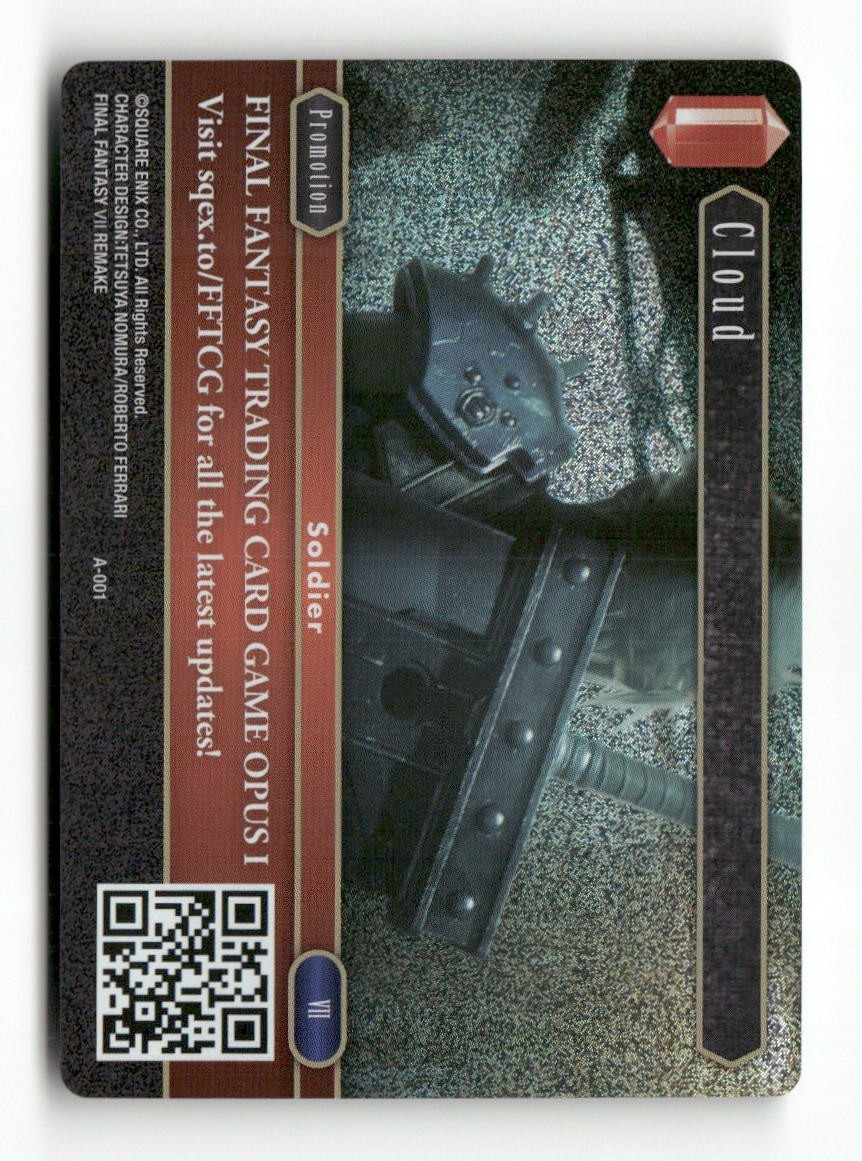 Final Fantasy Cloud A-001 English FFTCG Promo Cards Near Mint