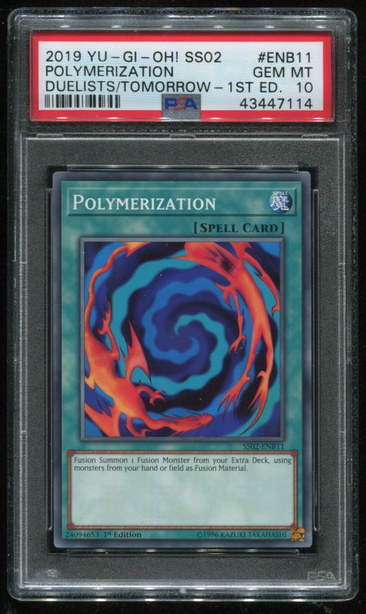 YuGiOh 2019 Duelists Of Tomorrow 1st Edition Polymerization #ENB11 PSA 10 Gem