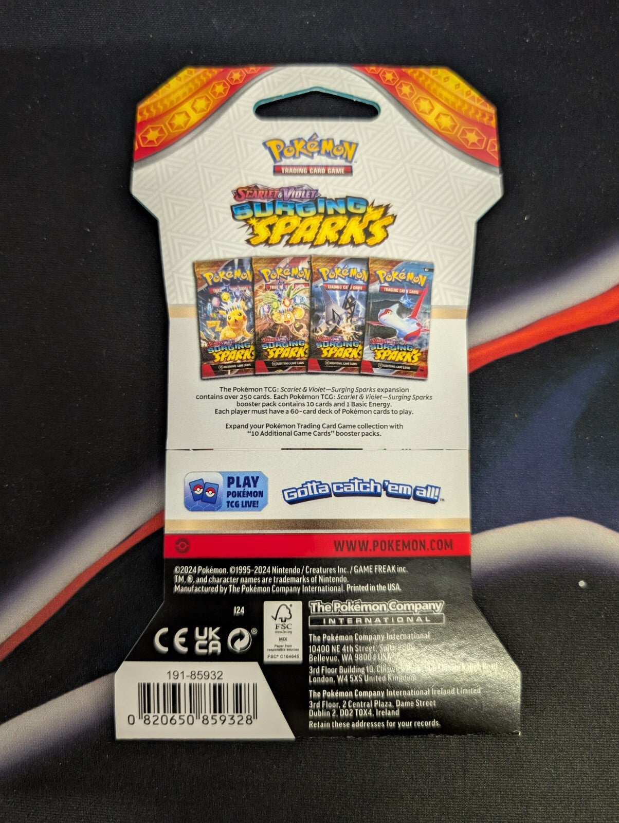 Pokemon TCG Surging Sparks Sleeved Booster Pack Blister NEW SEALED (1 PACK)