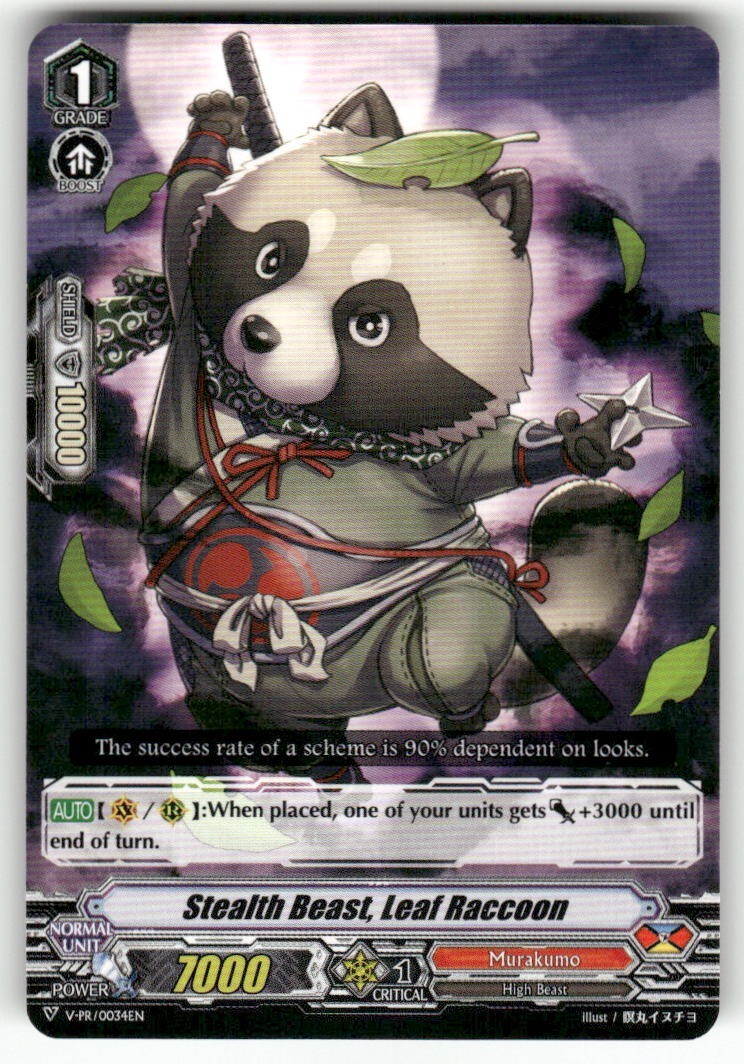 Cardfight Vanguard Stealth Beast, Leaf Raccoon #V-PR/0034EN PR