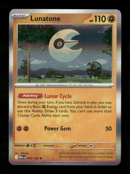Lunatone #074/132 Holofoil Pokemon Mega Evolution