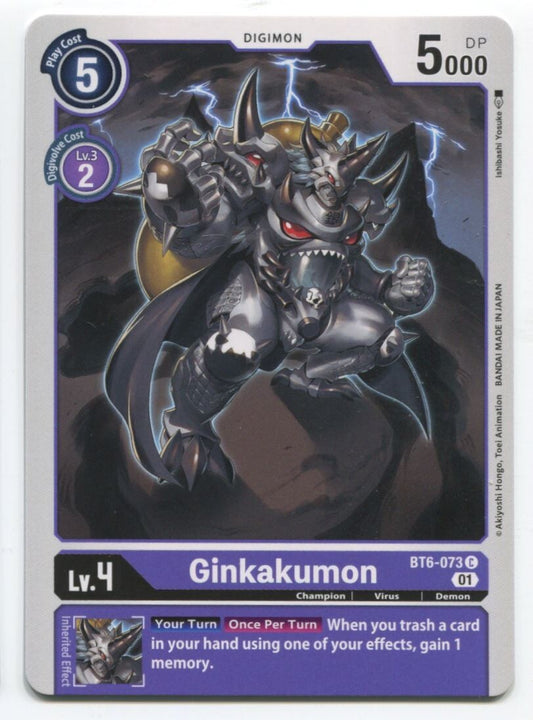 Digimon Card Game Ginkakumon #BT6-073 C Near Mint