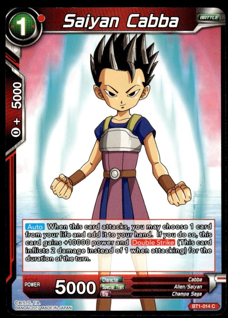 Dragon Ball Super Saiyan Cabba #BT1-014 C Near Mint