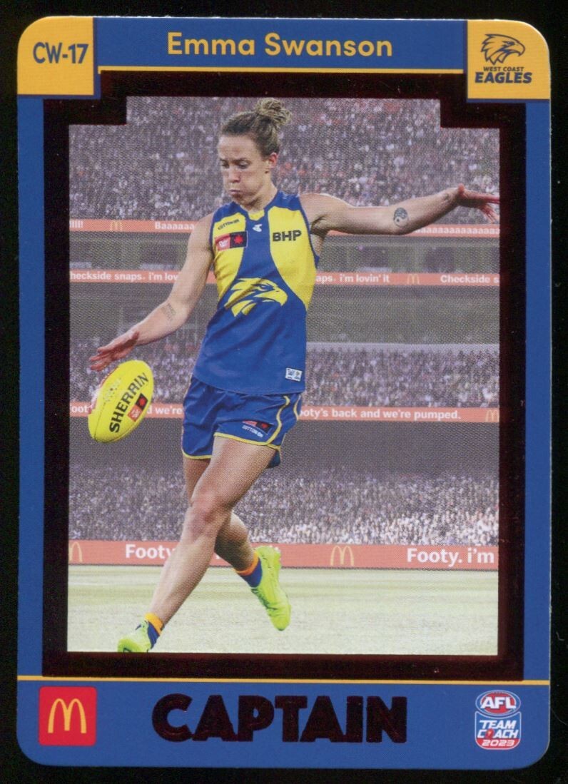AFL 2023 McDonalds Captain West Coast Eagles Emma Swanson #CW-17 Near Mint