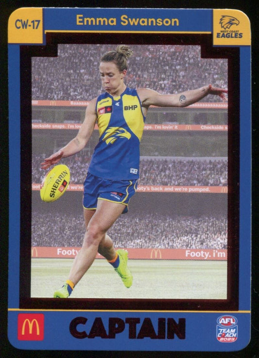 AFL 2023 McDonalds Captain West Coast Eagles Emma Swanson #CW-17 Near Mint