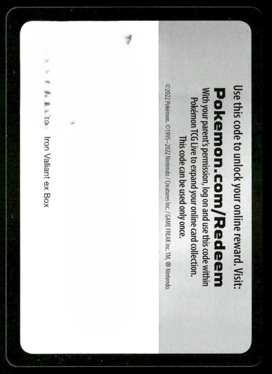 Pokemon TCG Code Card Iron Valiant EX Box