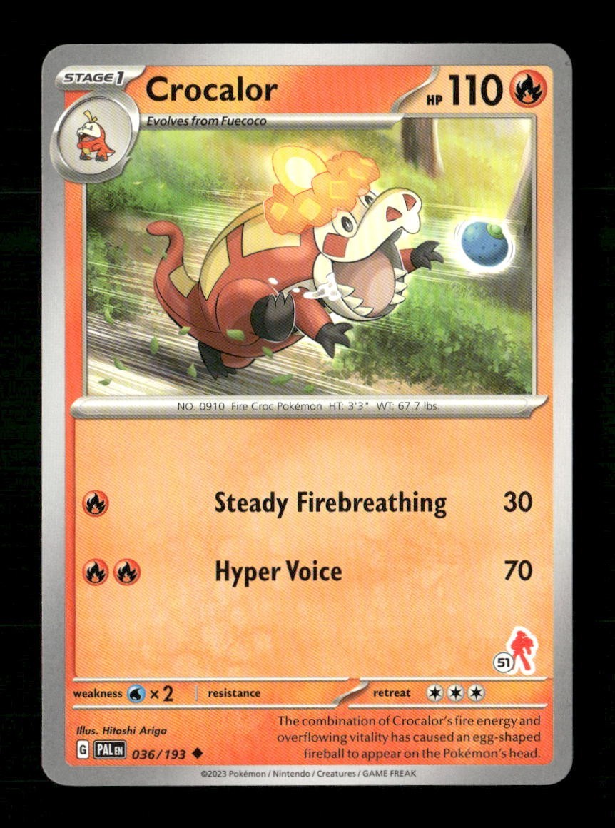 Crocalor 51 #036/193 Pokemon Battle Academy 2024