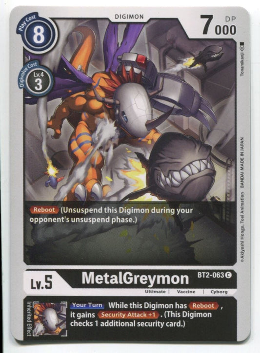 Digimon Card Game MetalGreymon #BT2-063 C Near Mint
