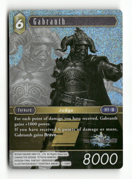 Gabranth (30th Anniversary) PR-008/1-098R FF: Promo Cards Final Fantasy Foil NM