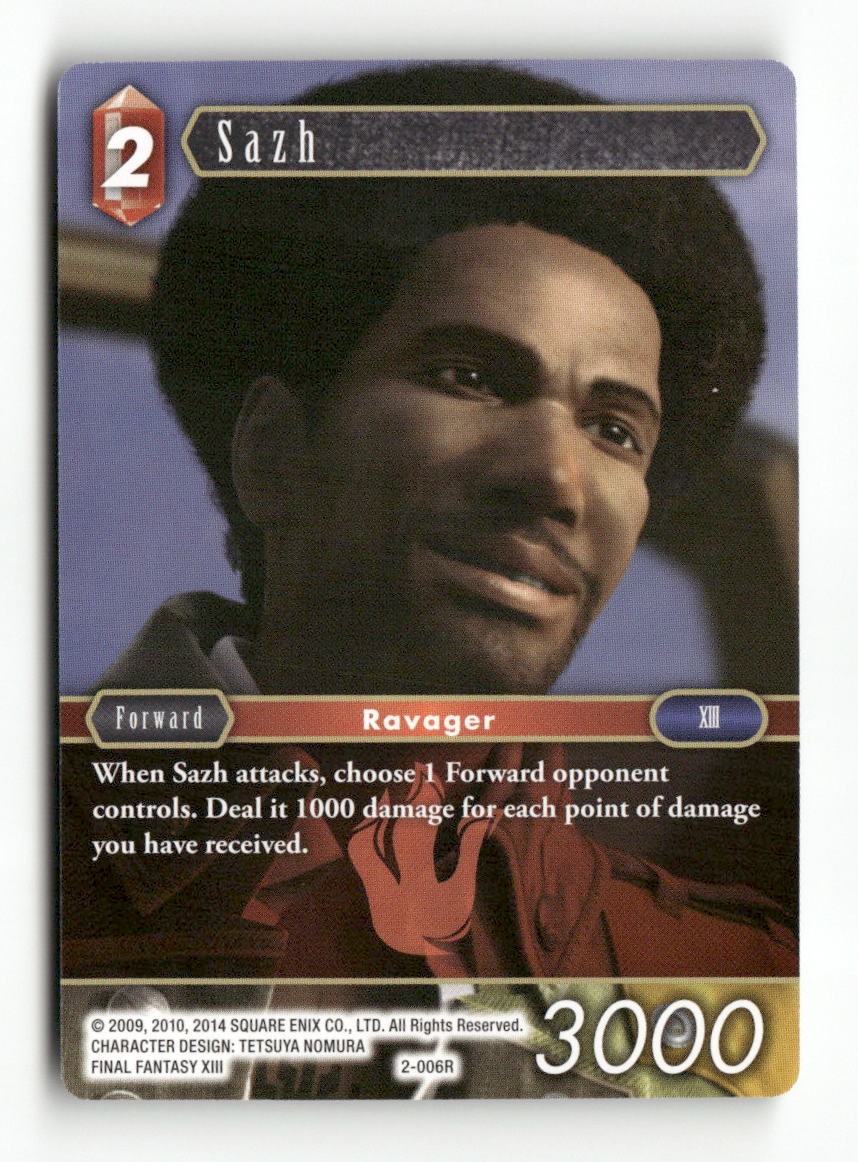 Sazh 2-006R Rare Opus II Final Fantasy Near Mint