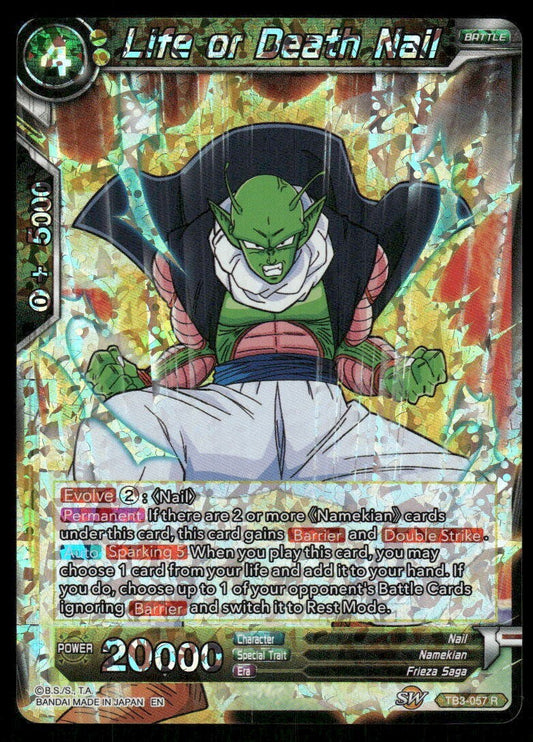 Dragon Ball Super Life Or Death Nail #TB3-057 R Near Mint Foil