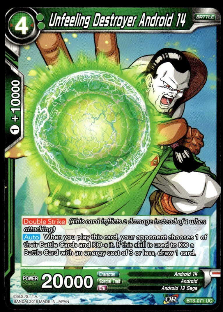 Dragon Ball Super Unfeeling Destroyer Android 14 #BT3-071 UC Near Mint