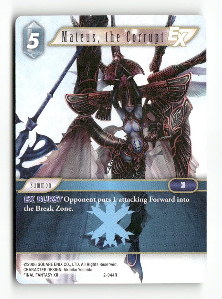 Mateus, the Corrupt EX 2-044R Rare Opus II Final Fantasy Near Mint