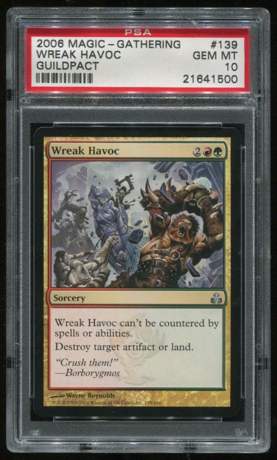MTG Magic 2006 Guildpact Wreak Havoc #139 PSA 10 Gem Mint