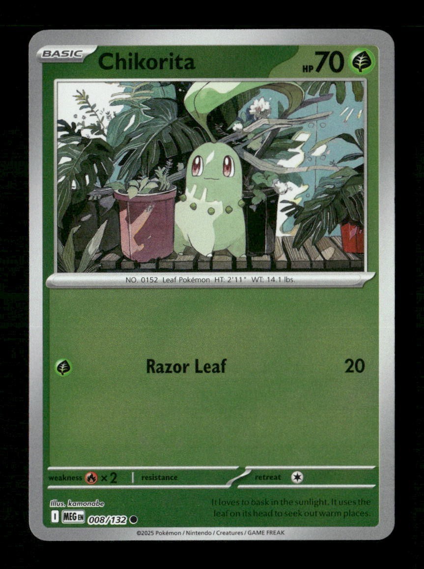 Chikorita #008/132 Reverse Holofoil Pokemon Mega Evolution