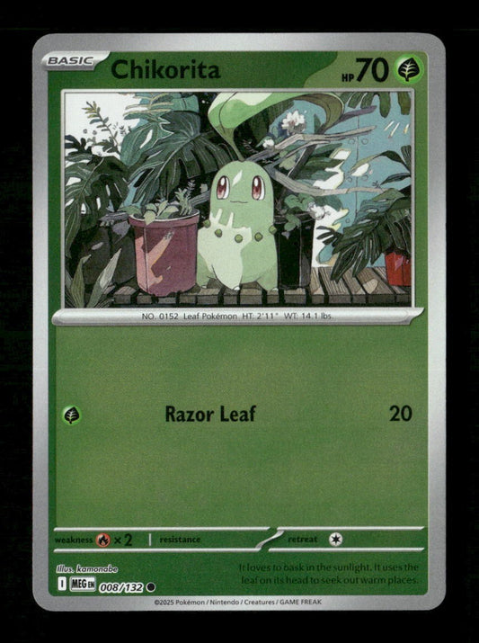 Chikorita #008/132 Reverse Holofoil Pokemon Mega Evolution