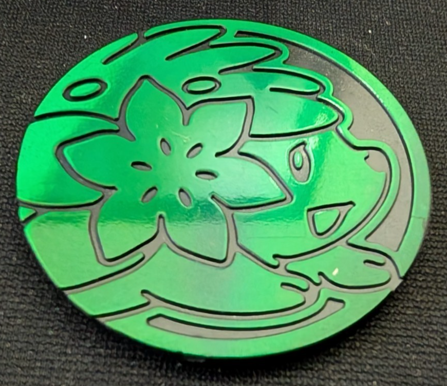 Pokemon Flip Coin Rainbow Green Holofoil Shaymin