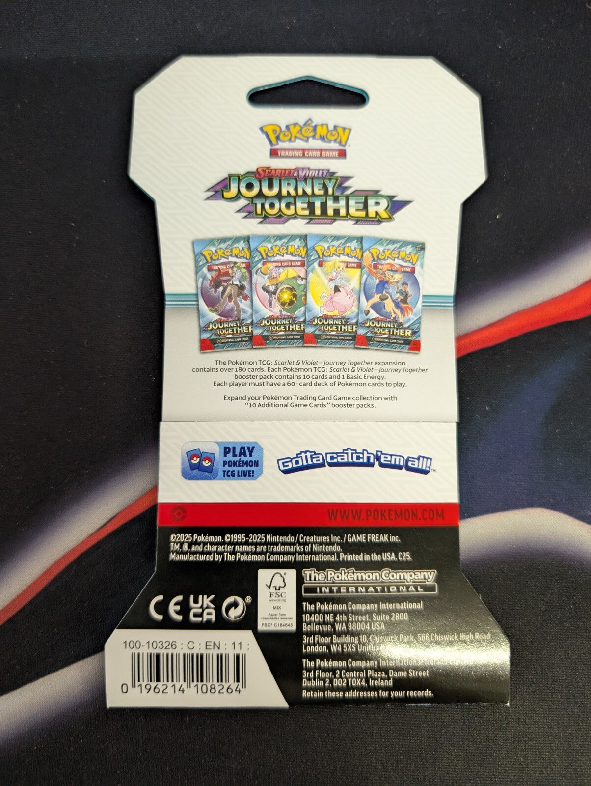 Pokemon TCG Journey Together Sleeved Booster Pack Blister NEW SEALED (1 PACK)