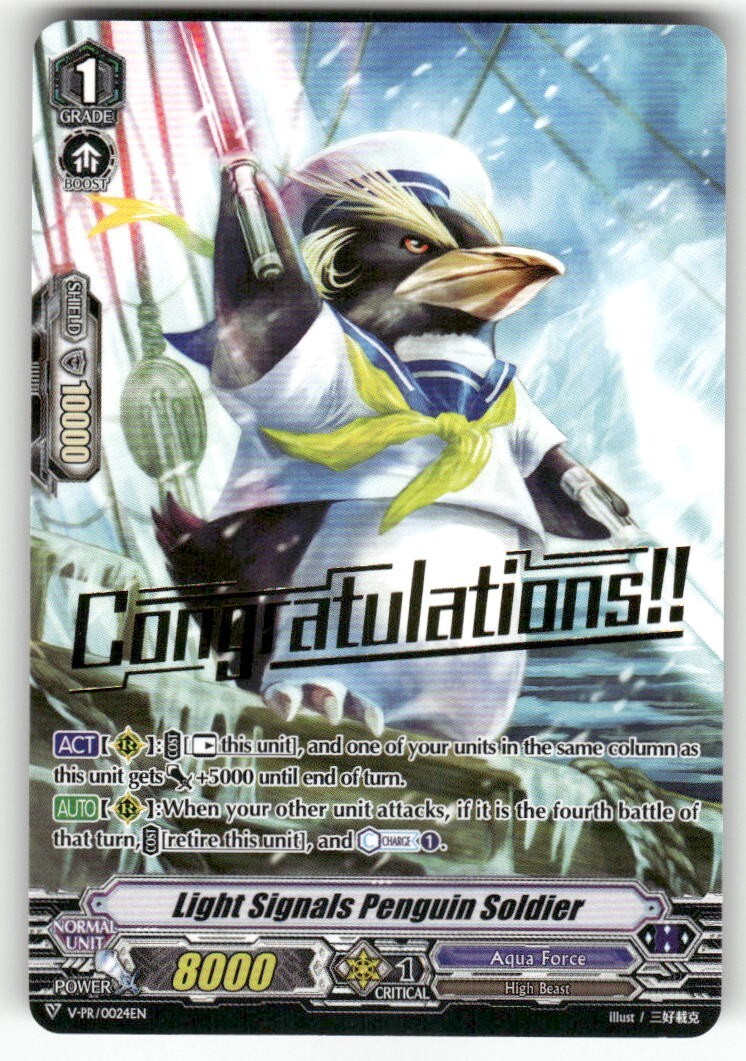 Cardfight Vanguard Light Signals Penguin Soldier Hot Stamped #V-PR/0024EN PR