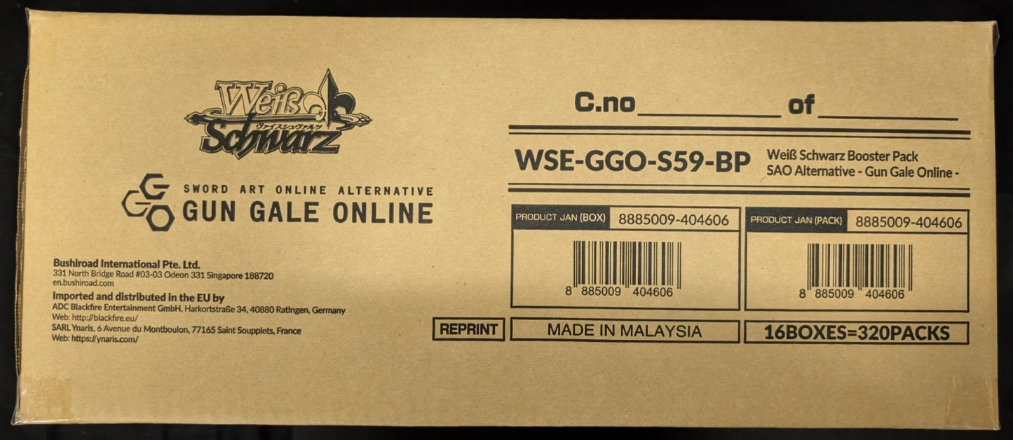 Sword Art Alt. Gun Gale Online Reprint Booster Box Weiss Schwars English TCG