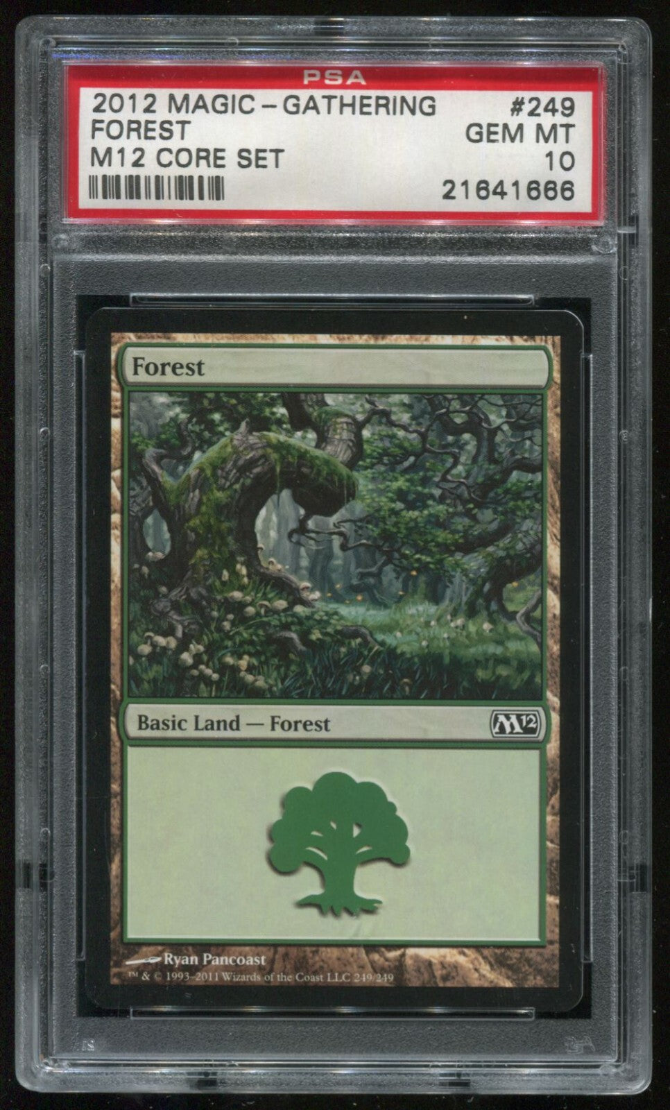 MTG Magic 2012 M12 Core Set Basic Land Forest #249 PSA 10 Gem Mint