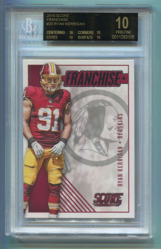 NFL 2016 Score Franchise Redskins #20 Ryan Kerrigan BGS 10 Black Label Pristine