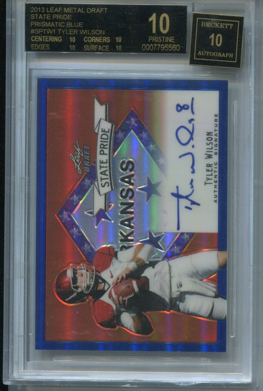 NFL 2013 Leaf Metal Draft State Pride /25 #SP-TW1 Tyler Wilson (AU, RC) BGS 10