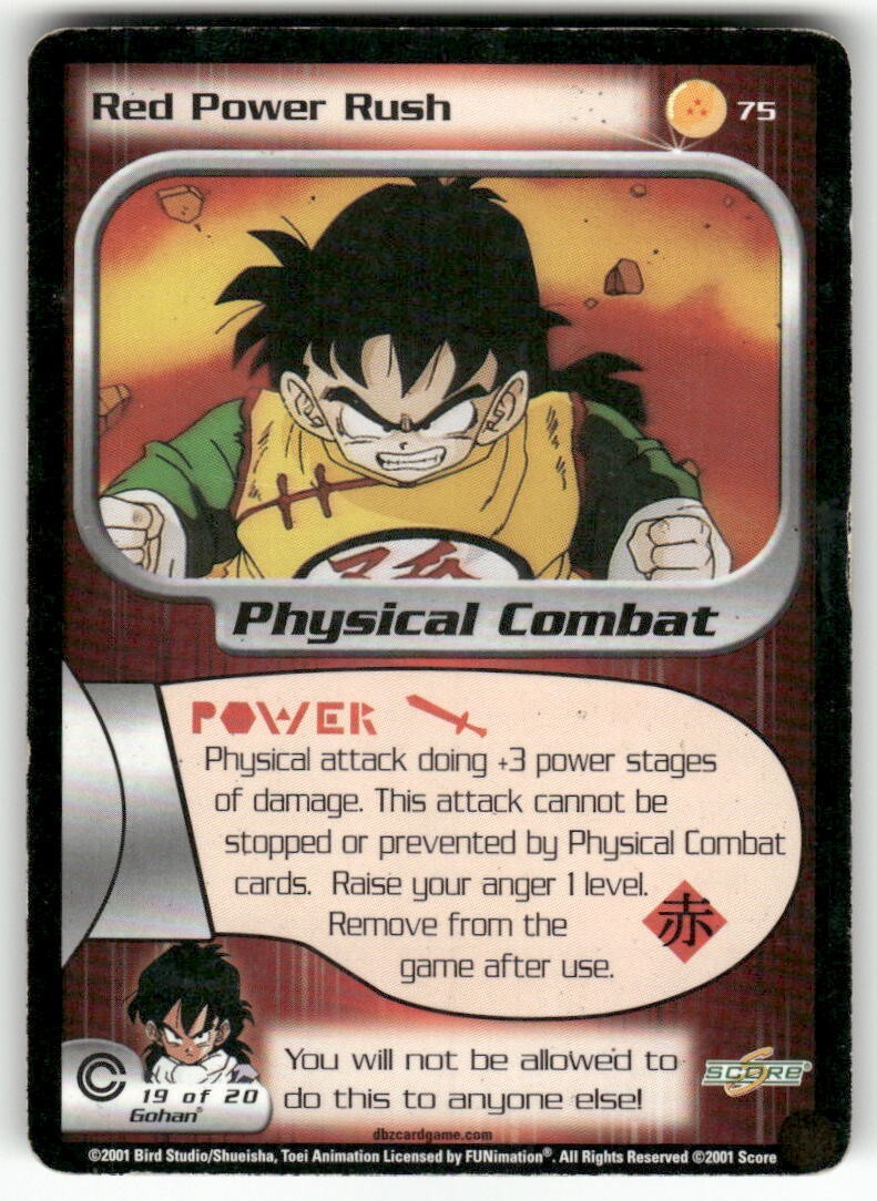 Dragon Ball Z Score Red Power Rush #75 Very Good