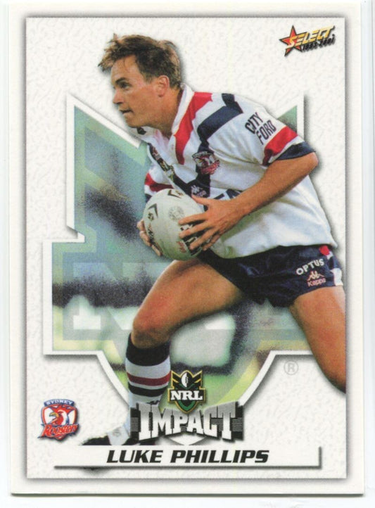 NRL 2001 Select Impact Sydney Roosters Luke Phillips #23 Near Mint