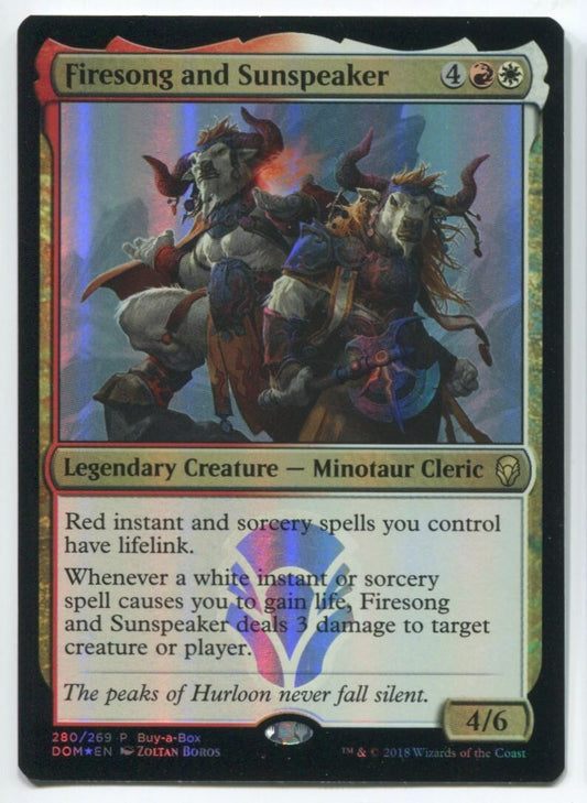 MTG Magic DOM Firesong and Sunspeaker Foil #280 Near Mint
