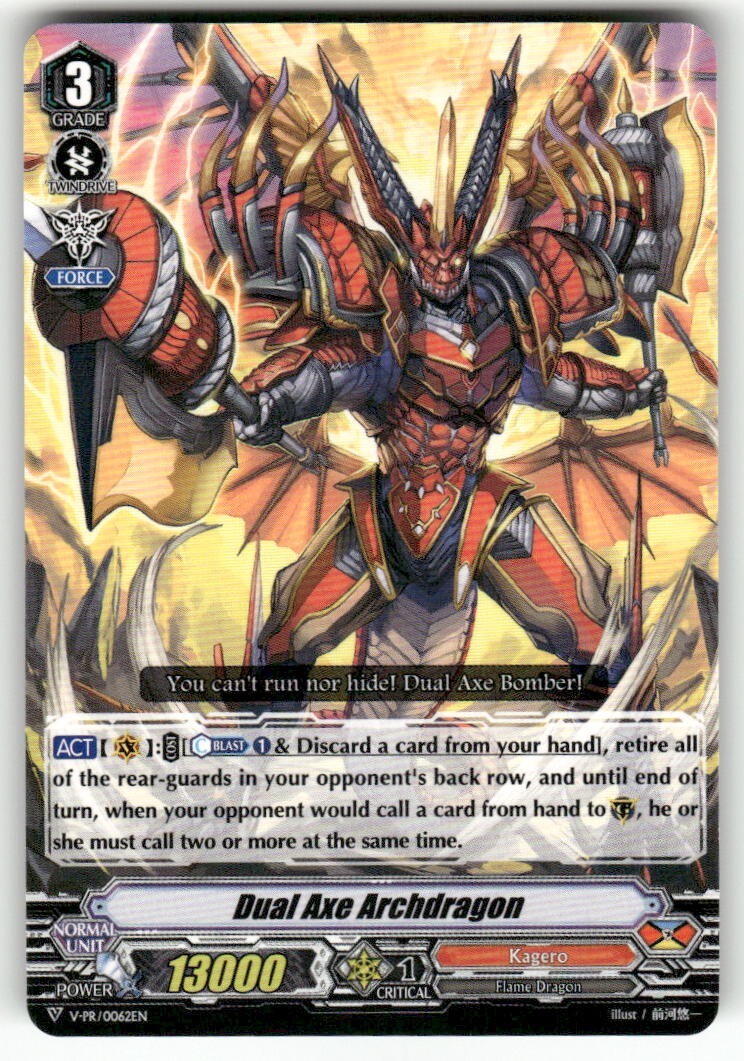 Cardfight Vanguard Dual Axe Archdragon #V-PR/0062EN PR