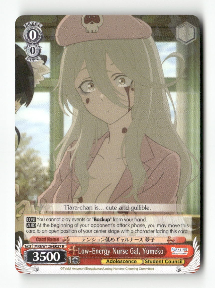 Low-Energy Nurse Gal, Yumeko MKI/W126-E057 R Weiss Schwarz TCG