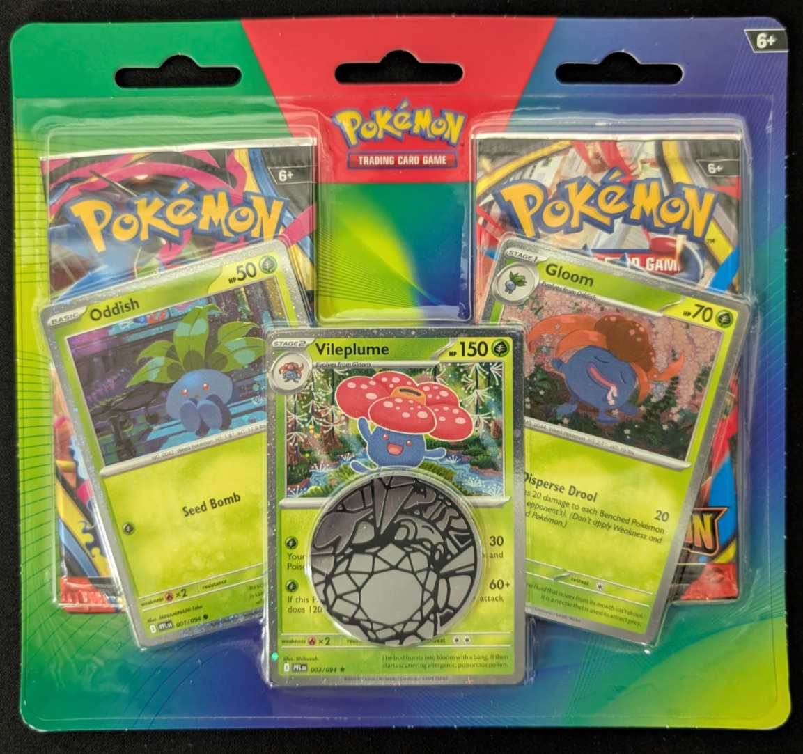 Enhanced 2 Pack Blister Oddish, Gloom, Vileplume Pokemon TCG NEW SEALED