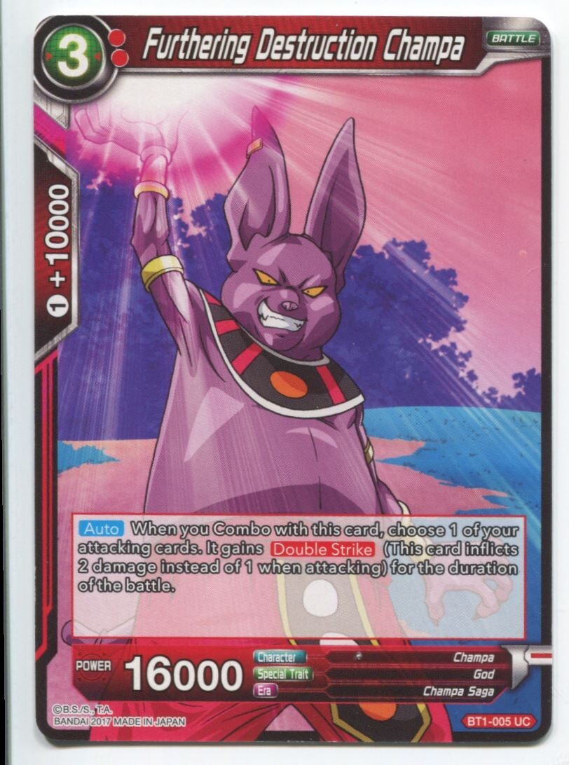 DBS Dragon Ball Super Furthering Destruction Champa #BT1-005 UC Near Mint