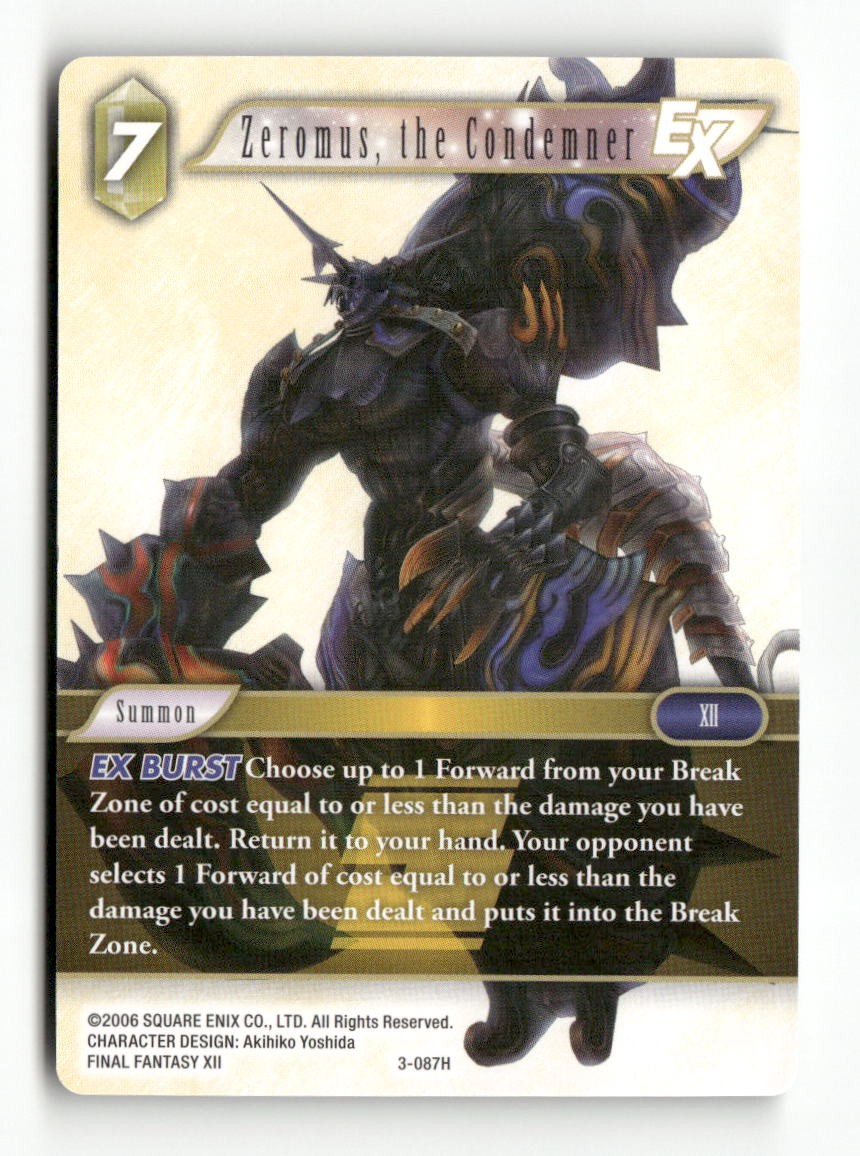 Zeromus, the Condemner EX 3-087H Hero Opus III Final Fantasy Near Mint