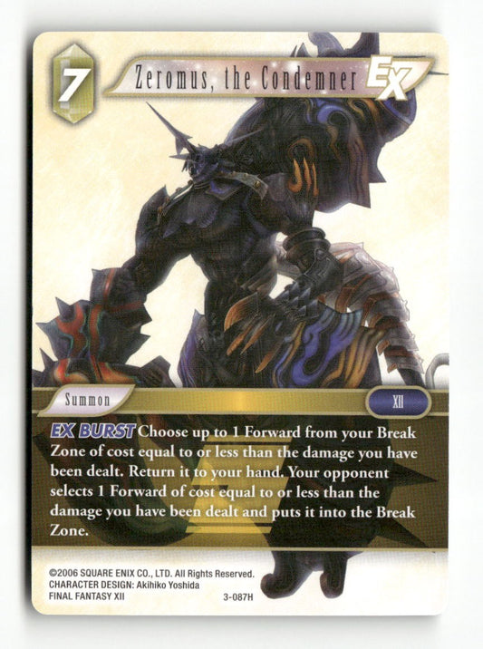 Zeromus, the Condemner EX 3-087H Hero Opus III Final Fantasy Near Mint