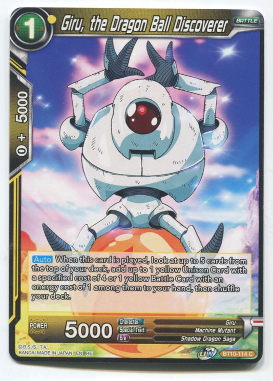 DBS Dragon Ball Super Giru The Dragon Ball Discoverer #BT10-114 C Near Mint