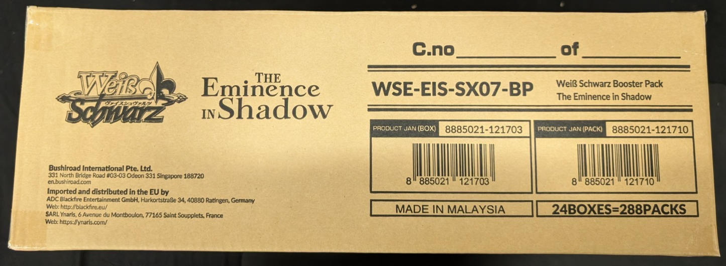The Eminence In Shadow 1st Edition Booster Box Weiss Schwarz English TCG