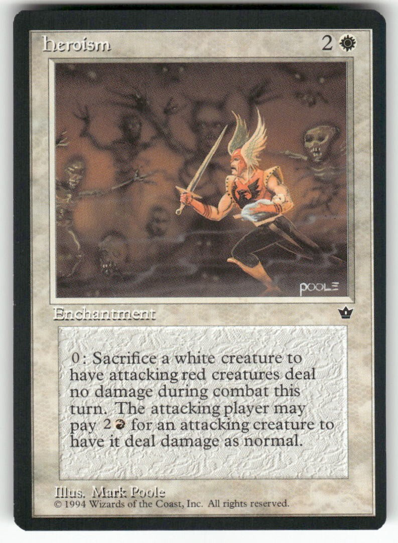 MTG Magic 1994 Fallen Empires Heroism Near Mint