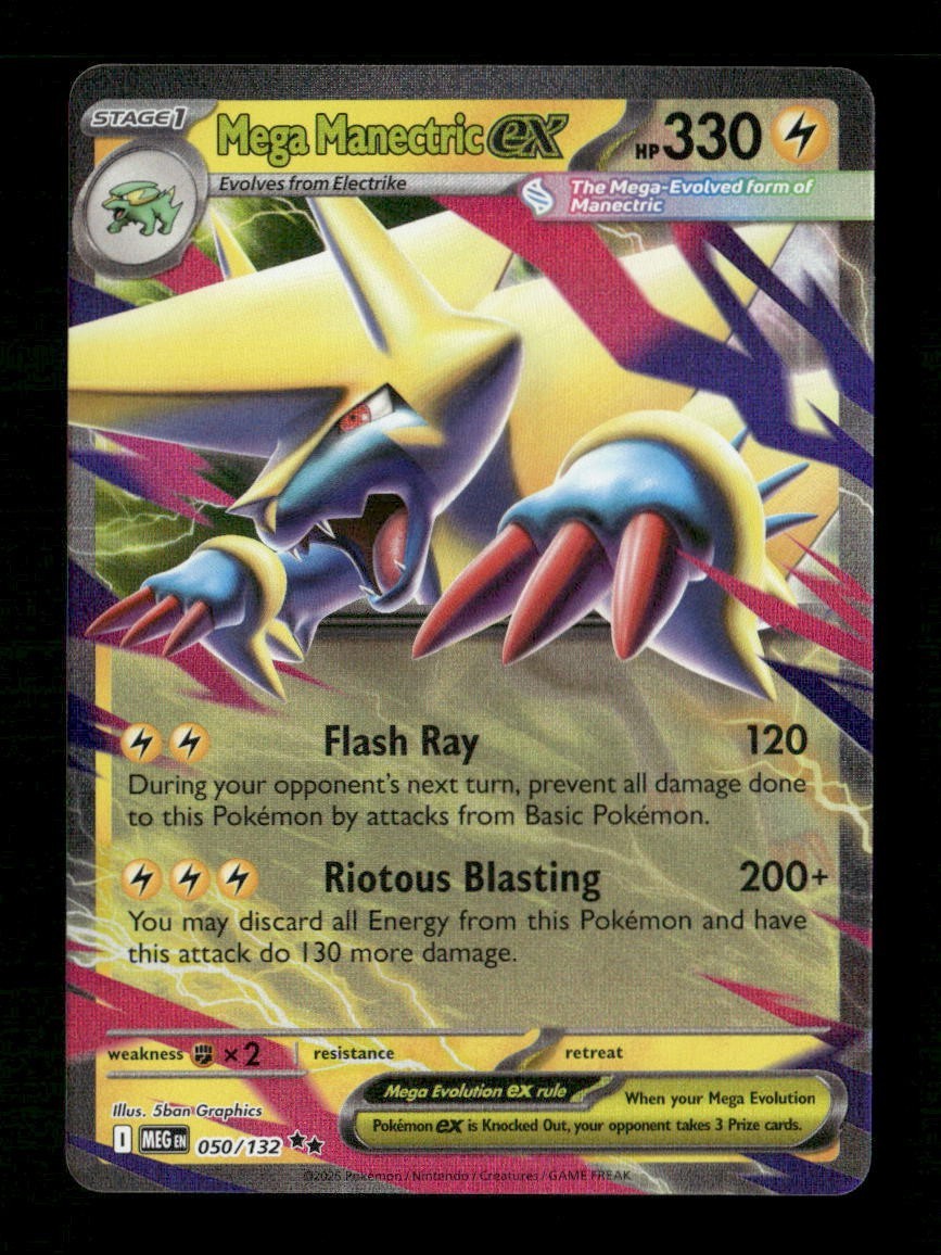 Mega Manectric ex #050/132 Holofoil Pokemon Mega Evolution