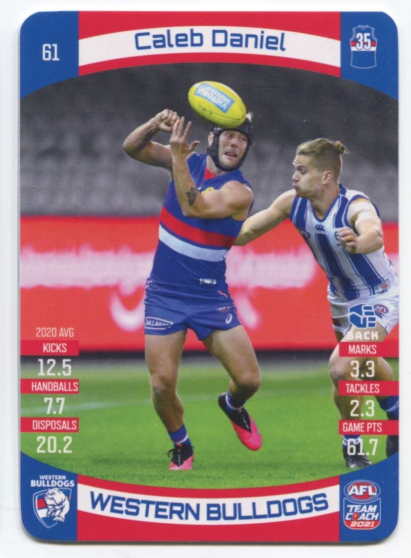AFL 2021 McDonalds Western Bulldogs Caleb Daniel #61 Near Mint
