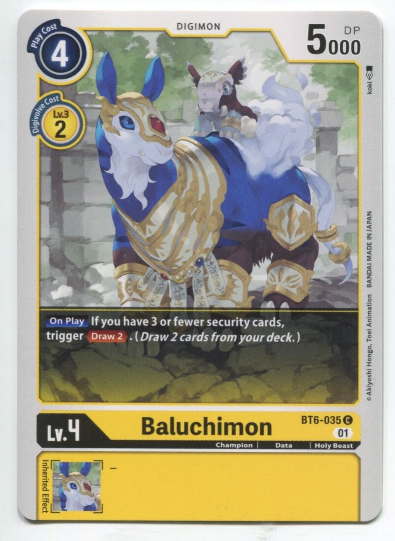 Digimon Card Game Baluchimon #BT6-035 C Near Mint