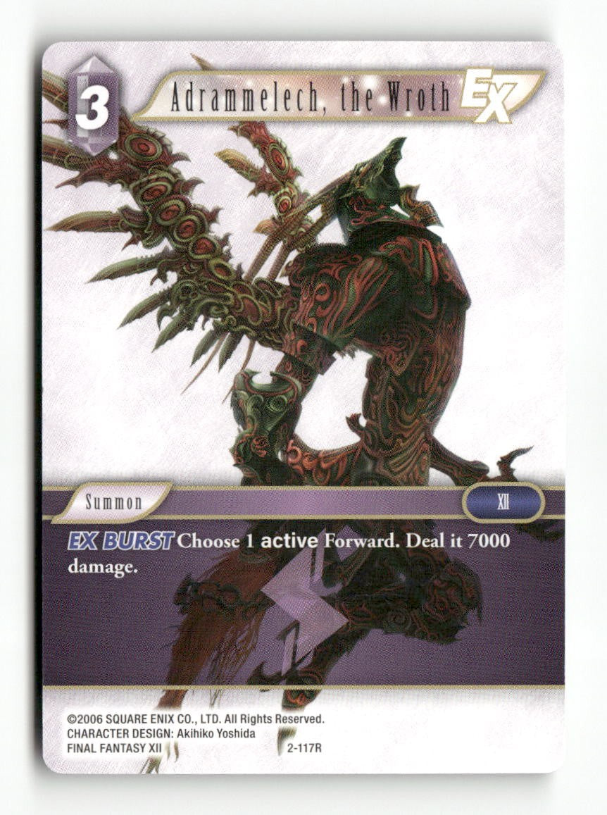 Adrammelech, the Wroth EX 2-117R Rare Opus II Final Fantasy Near Mint