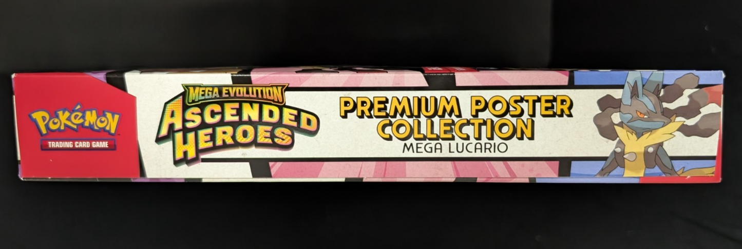 Ascended Heroes Premium Poster Collection Mega Lucario Pokemon TCG SEALED